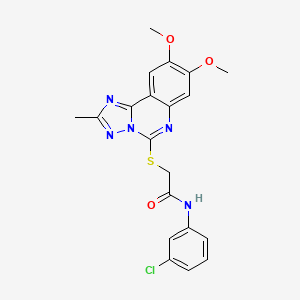 molecular formula C20H18ClN5O3S B2702918 N-(3-chlorophenyl)-2-({8,9-dimethoxy-2-methyl-[1,2,4]triazolo[1,5-c]quinazolin-5-yl}sulfanyl)acetamide CAS No. 901736-09-2