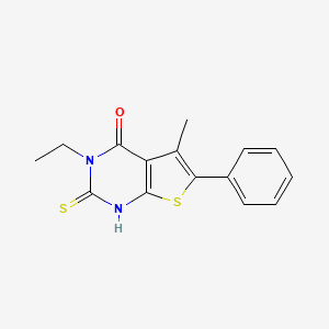 3-ethyl-5-methyl-6-phenyl-2-sulfanyl-3H,4H-thieno[2,3-d]pyrimidin-4-one
