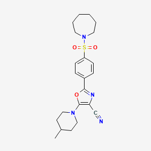 2-(4-(Azepan-1-ylsulfonyl)phenyl)-5-(4-methylpiperidin-1-yl)oxazole-4-carbonitrile