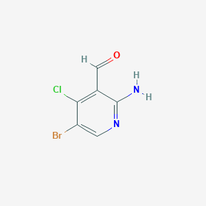 molecular formula C6H4BrClN2O B2702926 2-Amino-5-bromo-4-chloronicotinaldehyde CAS No. 1466514-72-6