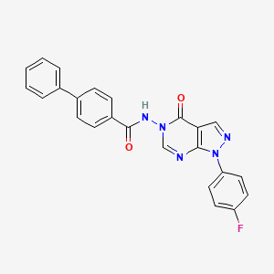 molecular formula C24H16FN5O2 B2702933 N-(1-(4-fluorophenyl)-4-oxo-1H-pyrazolo[3,4-d]pyrimidin-5(4H)-yl)-[1,1'-biphenyl]-4-carboxamide CAS No. 919865-71-7