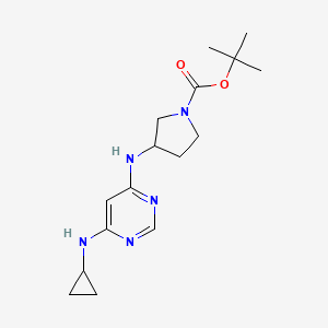 molecular formula C16H25N5O2 B2702939 tert-Butyl 3-((6-(cyclopropylamino)pyrimidin-4-yl)amino)pyrrolidine-1-carboxylate CAS No. 1353980-52-5
