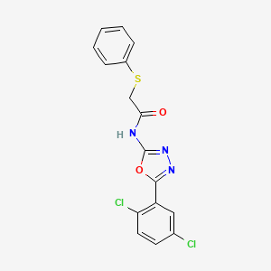 molecular formula C16H11Cl2N3O2S B2702955 N-[5-(2,5-dichlorophenyl)-1,3,4-oxadiazol-2-yl]-2-(phenylsulfanyl)acetamide CAS No. 896019-02-6