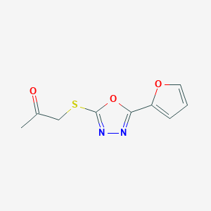 molecular formula C9H8N2O3S B270297 1-{[5-(Furan-2-yl)-1,3,4-oxadiazol-2-yl]sulfanyl}propan-2-one 