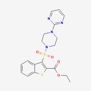 molecular formula C19H20N4O4S2 B2702978 Ethyl 3-((4-(pyrimidin-2-yl)piperazin-1-yl)sulfonyl)benzo[b]thiophene-2-carboxylate CAS No. 941919-12-6