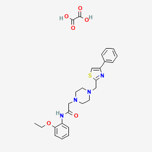 molecular formula C26H30N4O6S B2702981 N-(2-ethoxyphenyl)-2-(4-((4-phenylthiazol-2-yl)methyl)piperazin-1-yl)acetamide oxalate CAS No. 1216829-50-3