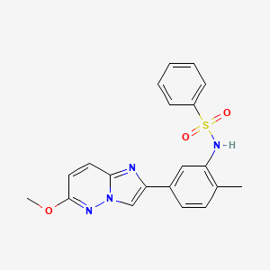 molecular formula C20H18N4O3S B2702987 N-(5-(6-methoxyimidazo[1,2-b]pyridazin-2-yl)-2-methylphenyl)benzenesulfonamide CAS No. 946290-70-6