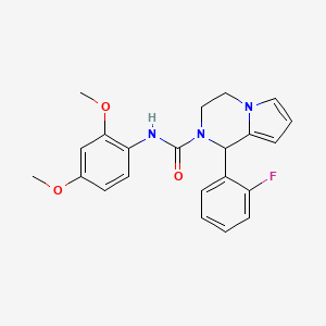 molecular formula C22H22FN3O3 B2703009 N-(2,4-dimethoxyphenyl)-1-(2-fluorophenyl)-1H,2H,3H,4H-pyrrolo[1,2-a]pyrazine-2-carboxamide CAS No. 900012-36-4