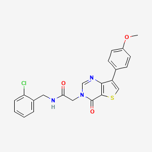 molecular formula C22H18ClN3O3S B2703012 N-(2-chlorobenzyl)-2-[7-(4-methoxyphenyl)-4-oxothieno[3,2-d]pyrimidin-3(4H)-yl]acetamide CAS No. 1207048-39-2