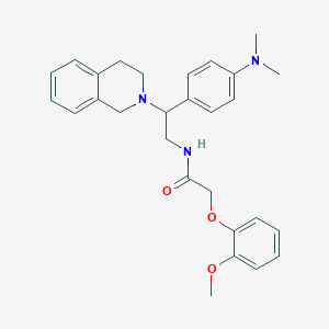 molecular formula C28H33N3O3 B2703014 N-{2-[4-(dimethylamino)phenyl]-2-(1,2,3,4-tetrahydroisoquinolin-2-yl)ethyl}-2-(2-methoxyphenoxy)acetamide CAS No. 1005305-52-1