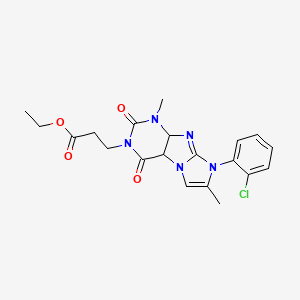 molecular formula C20H20ClN5O4 B2703023 ethyl 3-[8-(2-chlorophenyl)-1,7-dimethyl-2,4-dioxo-1H,2H,3H,4H,8H-imidazo[1,2-g]purin-3-yl]propanoate CAS No. 878718-70-8