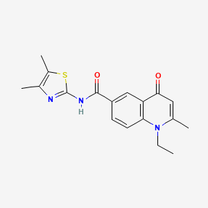 molecular formula C18H19N3O2S B2703029 N-(4,5-dimethylthiazol-2-yl)-1-ethyl-2-methyl-4-oxo-1,4-dihydroquinoline-6-carboxamide CAS No. 1010873-42-3