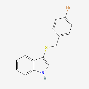 molecular formula C15H12BrNS B2703037 3-((4-bromobenzyl)thio)-1H-indole CAS No. 450351-45-8