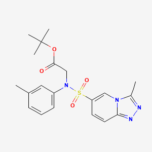 molecular formula C20H24N4O4S B2703040 TERT-BUTYL 2-[N-(3-METHYLPHENYL)3-METHYL-[1,2,4]TRIAZOLO[4,3-A]PYRIDINE-6-SULFONAMIDO]ACETATE CAS No. 1251604-66-6