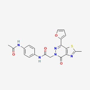 molecular formula C20H17N5O4S B2703048 N-(4-acetamidophenyl)-2-(7-(furan-2-yl)-2-methyl-4-oxothiazolo[4,5-d]pyridazin-5(4H)-yl)acetamide CAS No. 1021090-50-5