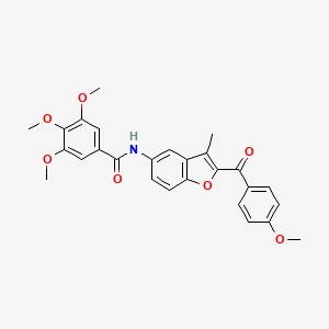 3,4,5-trimethoxy-N-(2-(4-methoxybenzoyl)-3-methylbenzofuran-5-yl)benzamide