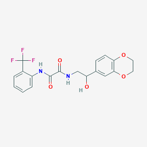 molecular formula C19H17F3N2O5 B2703086 N'-[2-(2,3-dihydro-1,4-benzodioxin-6-yl)-2-hydroxyethyl]-N-[2-(trifluoromethyl)phenyl]ethanediamide CAS No. 2034568-91-5