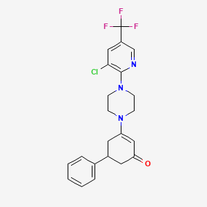 3-{4-[3-Chloro-5-(trifluoromethyl)pyridin-2-yl]piperazin-1-yl}-5-phenylcyclohex-2-en-1-one