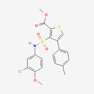molecular formula C20H18ClNO5S2 B2703095 Methyl 3-[(3-chloro-4-methoxyphenyl)sulfamoyl]-4-(4-methylphenyl)thiophene-2-carboxylate CAS No. 941978-52-5