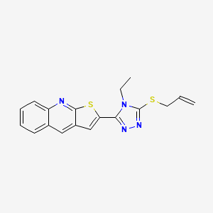 molecular formula C18H16N4S2 B2703099 allyl 4-ethyl-5-thieno[2,3-b]quinolin-2-yl-4H-1,2,4-triazol-3-yl sulfide CAS No. 439112-36-4
