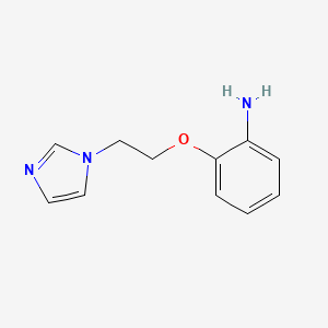 molecular formula C11H13N3O B2703103 2-[2-(1H-imidazol-1-yl)ethoxy]aniline CAS No. 464913-73-3