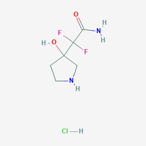 2,2-Difluoro-2-(3-hydroxypyrrolidin-3-yl)acetamide hydrochloride