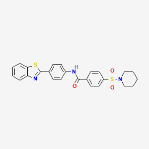 N-[4-(1,3-benzothiazol-2-yl)phenyl]-4-piperidin-1-ylsulfonylbenzamide