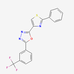 2-(2-Phenyl-1,3-thiazol-4-yl)-5-[3-(trifluoromethyl)phenyl]-1,3,4-oxadiazole