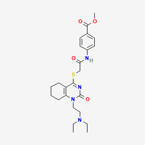 molecular formula C24H32N4O4S B2703147 Methyl 4-(2-((1-(2-(diethylamino)ethyl)-2-oxo-1,2,5,6,7,8-hexahydroquinazolin-4-yl)thio)acetamido)benzoate CAS No. 898435-75-1