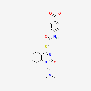 Methyl 4-(2-((1-(2-(diethylamino)ethyl)-2-oxo-1,2,5,6,7,8-hexahydroquinazolin-4-yl)thio)acetamido)benzoate