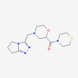 molecular formula C15H23N5O2S B2703148 4-({5H,6H,7H-pyrrolo[2,1-c][1,2,4]triazol-3-yl}methyl)-2-(thiomorpholine-4-carbonyl)morpholine CAS No. 2415468-71-0