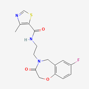 N-(2-(7-fluoro-3-oxo-2,3-dihydrobenzo[f][1,4]oxazepin-4(5H)-yl)ethyl)-4-methylthiazole-5-carboxamide