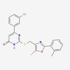6-(3-Chlorophenyl)-2-(((5-methyl-2-(o-tolyl)oxazol-4-yl)methyl)thio)pyrimidin-4-ol
