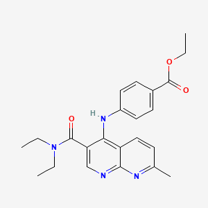 Ethyl 4-((3-(diethylcarbamoyl)-7-methyl-1,8-naphthyridin-4-yl)amino)benzoate