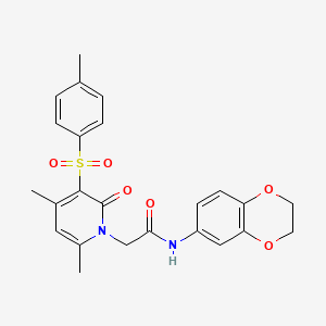 molecular formula C24H24N2O6S B2703168 N-(2,3-dihydro-1,4-benzodioxin-6-yl)-2-[4,6-dimethyl-3-(4-methylbenzenesulfonyl)-2-oxo-1,2-dihydropyridin-1-yl]acetamide CAS No. 1251569-06-8