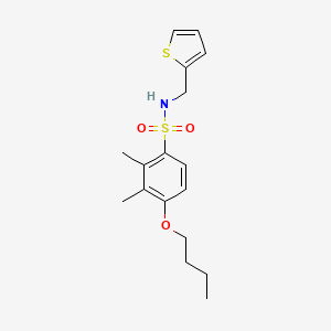 molecular formula C17H23NO3S2 B2703170 4-butoxy-2,3-dimethyl-N-[(thiophen-2-yl)methyl]benzene-1-sulfonamide CAS No. 914235-80-6