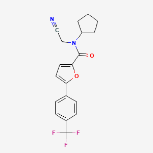 molecular formula C19H17F3N2O2 B2703205 N-(Cyanomethyl)-N-cyclopentyl-5-[4-(trifluoromethyl)phenyl]furan-2-carboxamide CAS No. 2418712-93-1
