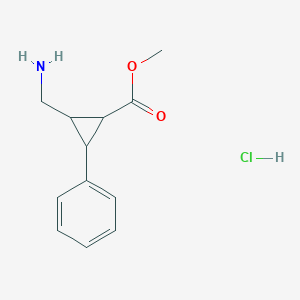 Methyl 2-(aminomethyl)-3-phenylcyclopropane-1-carboxylate;hydrochloride