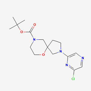molecular formula C16H23ClN4O3 B2703216 Tert-butyl 2-(6-chloropyrazin-2-yl)-6-oxa-2,9-diazaspiro[4.5]decane-9-carboxylate CAS No. 2377034-68-7