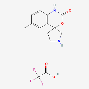 molecular formula C14H15F3N2O4 B2703217 6-Methylspiro[1H-3,1-benzoxazine-4,3'-pyrrolidine]-2-one;2,2,2-trifluoroacetic acid CAS No. 2361644-56-4