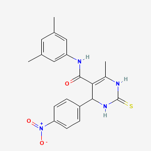 molecular formula C20H20N4O3S B2703218 N-(3,5-dimethylphenyl)-6-methyl-4-(4-nitrophenyl)-2-thioxo-1,2,3,4-tetrahydropyrimidine-5-carboxamide CAS No. 537679-50-8