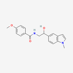 molecular formula C19H20N2O3 B2703222 N-(2-hydroxy-2-(1-methyl-1H-indol-5-yl)ethyl)-4-methoxybenzamide CAS No. 2034258-27-8