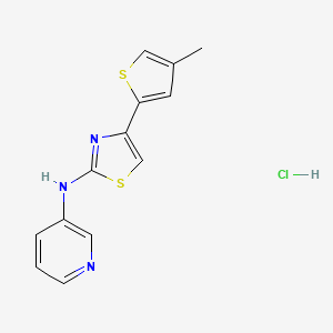 molecular formula C13H12ClN3S2 B2703266 4-(4-methylthiophen-2-yl)-N-(pyridin-3-yl)thiazol-2-amine hydrochloride CAS No. 2034556-15-3
