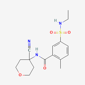 molecular formula C16H21N3O4S B2703299 N-(4-Cyanooxan-4-yl)-5-(ethylsulfamoyl)-2-methylbenzamide CAS No. 2191714-04-0