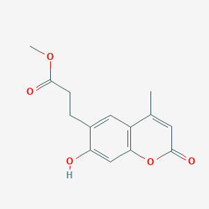 molecular formula C14H14O5 B2703303 methyl 3-(7-hydroxy-4-methyl-2-oxo-2H-chromen-6-yl)propanoate CAS No. 890635-31-1