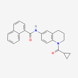 molecular formula C24H22N2O2 B2703326 N-(1-(cyclopropanecarbonyl)-1,2,3,4-tetrahydroquinolin-6-yl)-1-naphthamide CAS No. 941900-06-7