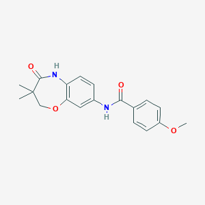molecular formula C19H20N2O4 B2703331 N-(3,3-dimethyl-4-oxo-2,3,4,5-tetrahydro-1,5-benzoxazepin-8-yl)-4-methoxybenzamide CAS No. 921583-05-3