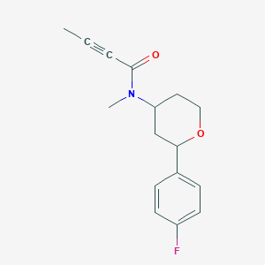 molecular formula C16H18FNO2 B2703381 N-[2-(4-Fluorophenyl)oxan-4-yl]-N-methylbut-2-ynamide CAS No. 2411240-50-9