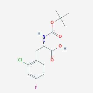 molecular formula C14H17ClFNO4 B2703389 Boc-L-2-Chloro-4-fluorophe CAS No. 1213887-81-0