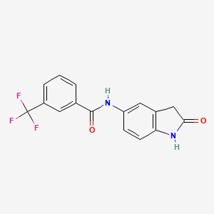 molecular formula C16H11F3N2O2 B2703401 N-(2-oxoindolin-5-yl)-3-(trifluoromethyl)benzamide CAS No. 921544-93-6